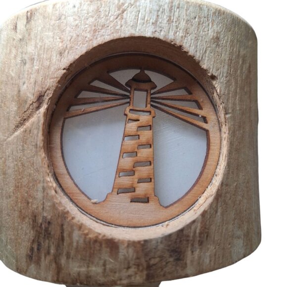 Spinning Aspen Studio Lighthouse Nightlight Wooden Works Canon City Colorado Art - Picture 3 of 9